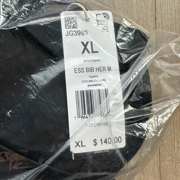 NWT adidas Essentials 3 Stripes Legacy Bib Shorts - Black - Size XL - Picture 3 of 5